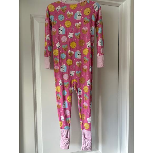 Little Sleepies Pink Cookies & Milk Bamboo Viscose Convertible Zippy 2T VGUC - Picture 2 of 5